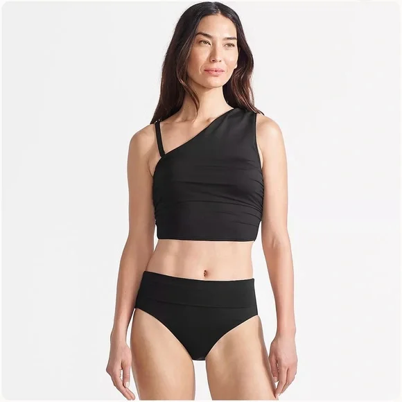 Lands end Ruched One Shoulder Midkini Swim Set - Picture 4 of 6